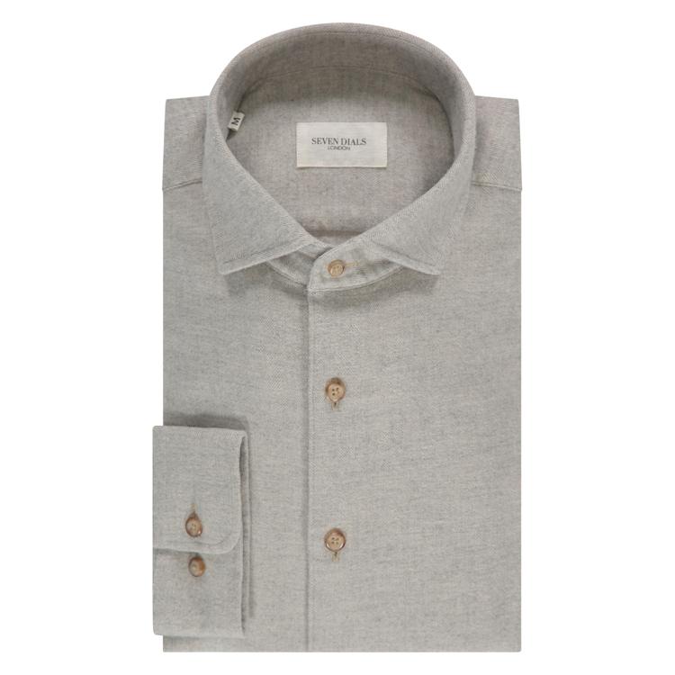 DAMON 011 shirt flanel stretch herringbone WS