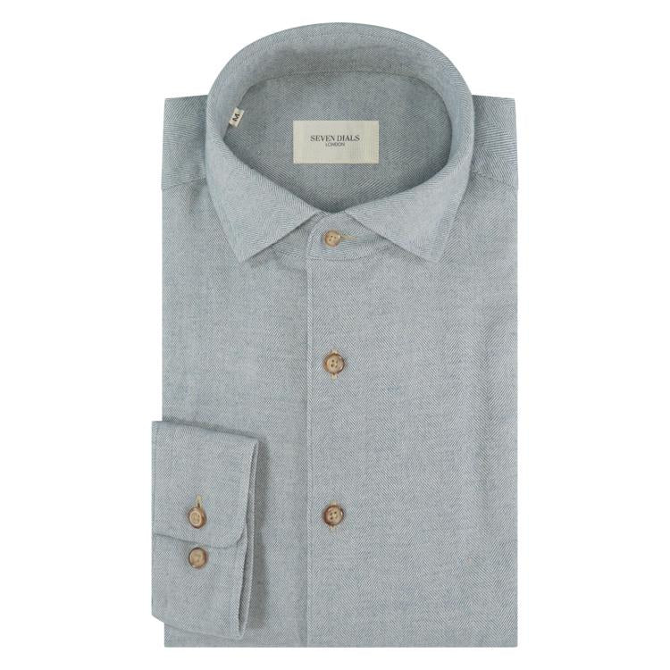 DAMON 011 shirt flanel stretch herringbone WS