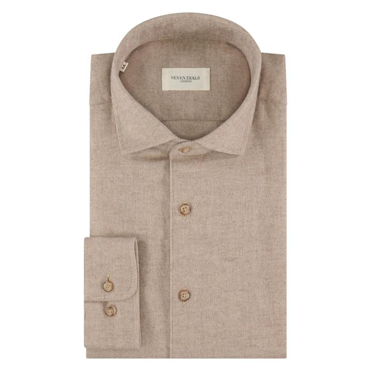 DAMON 011 shirt flanel stretch herringbone WS