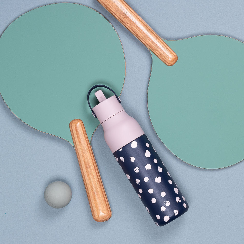 Indigo with pink spots