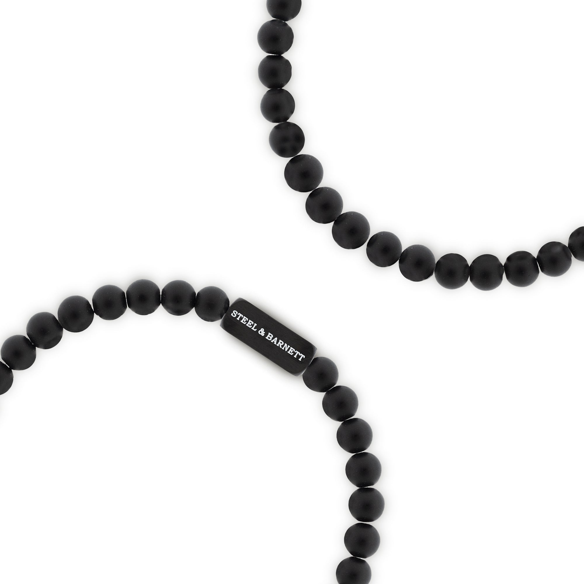 all black bracelet stone bracelet Black Edition 6mm Round Gemstone Bracelet Natural Ned for men steel and barnett