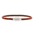 thin leather bracelet peanut brown cognac jewelry for men steel and barnett stinless steel