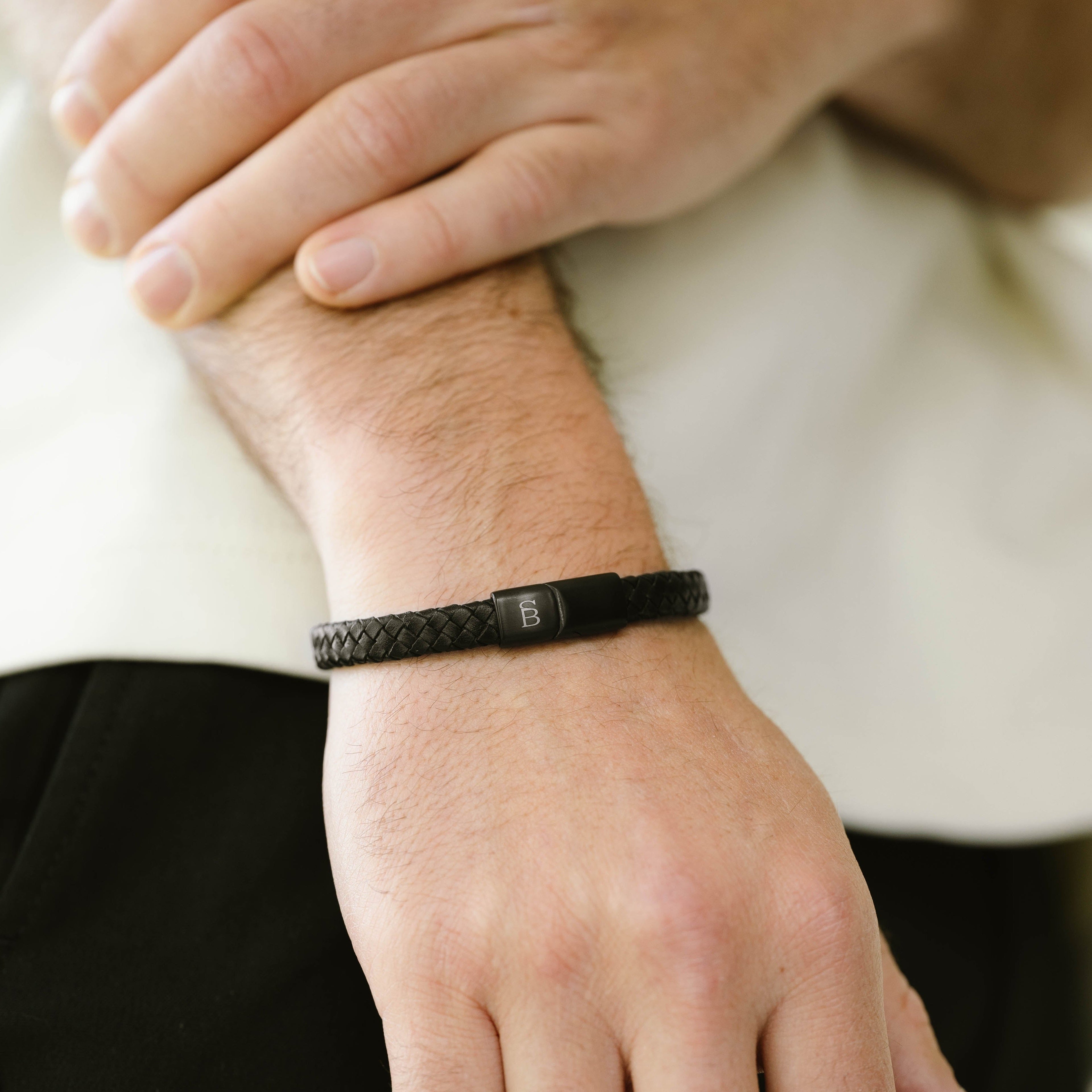 all black stainless steel bracelet minimal jewelry for men steel and barnett