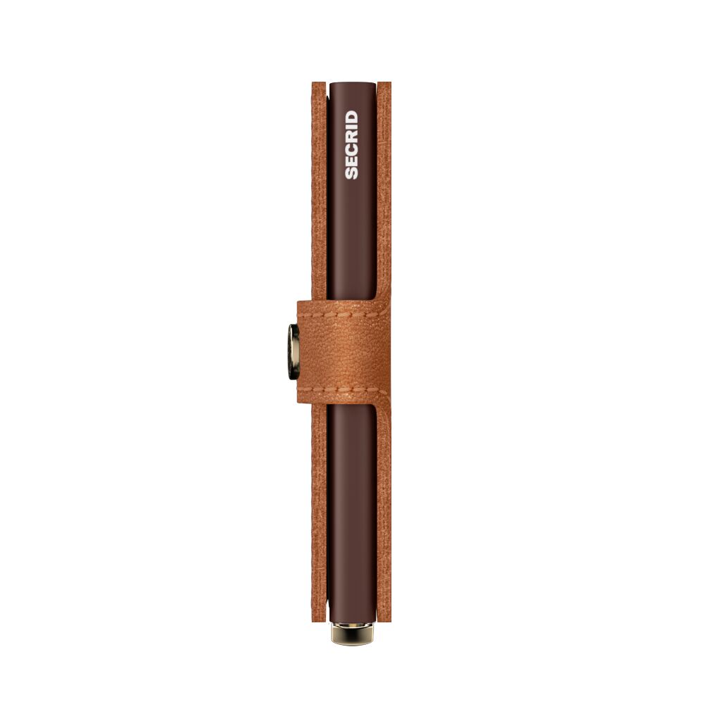 Mini-Geldbörse Emboss Lines Cognac