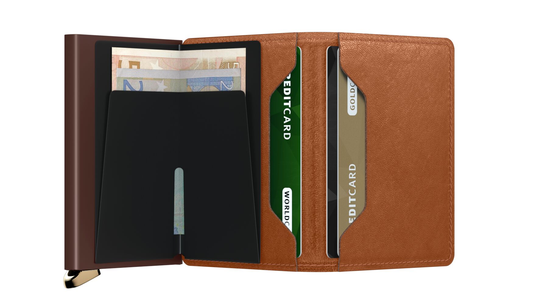 Slimwallet Emboss Lines Cognac