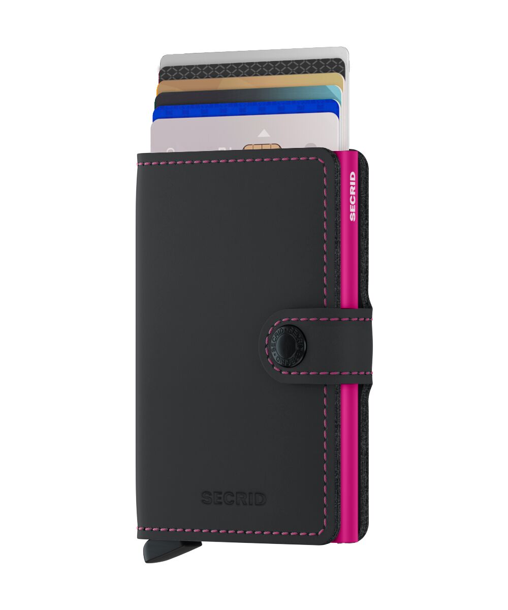 Miniwallet Matte Black & Fuchsia