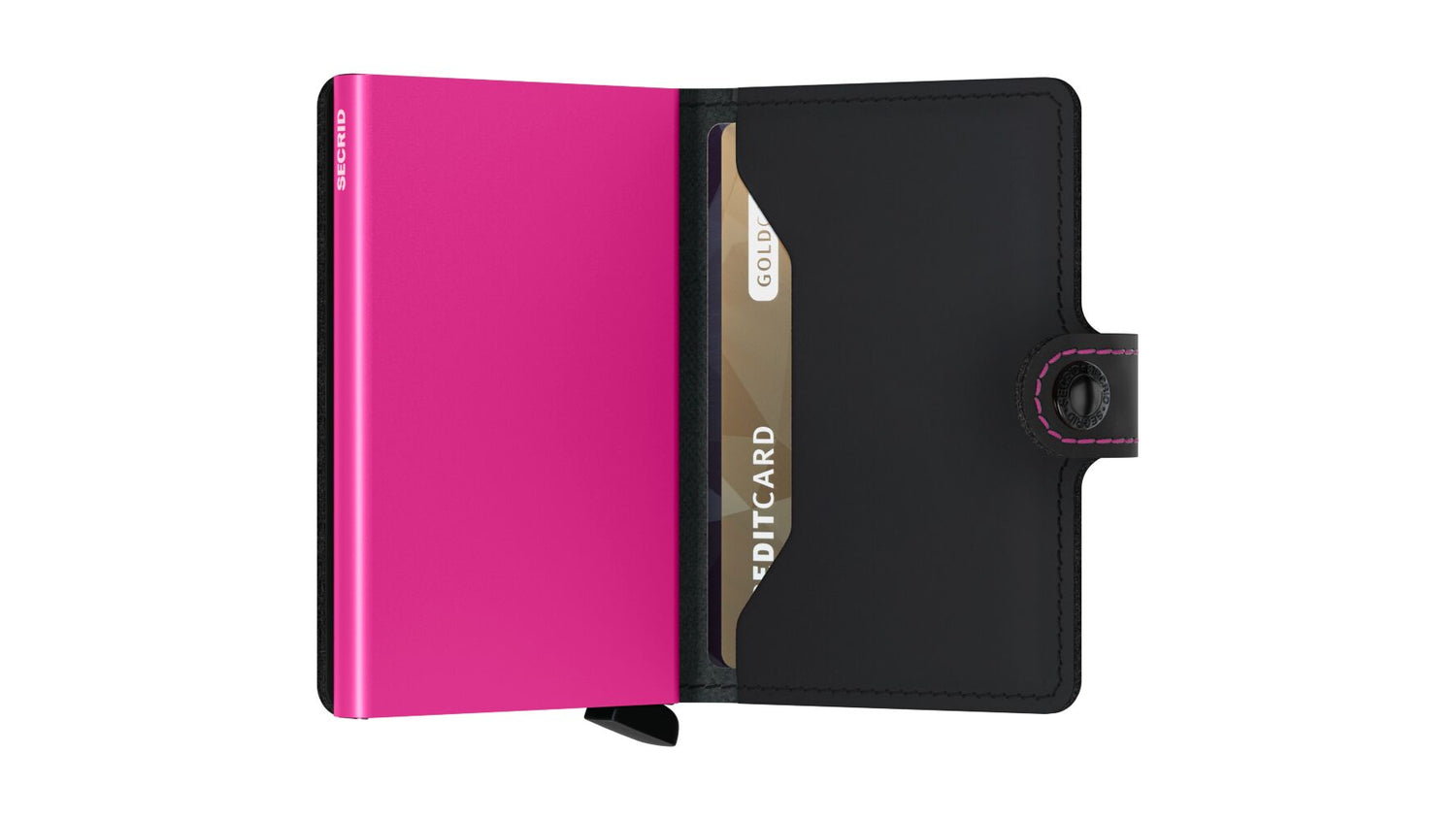 Mini wallet Matte Black & Fuchsia