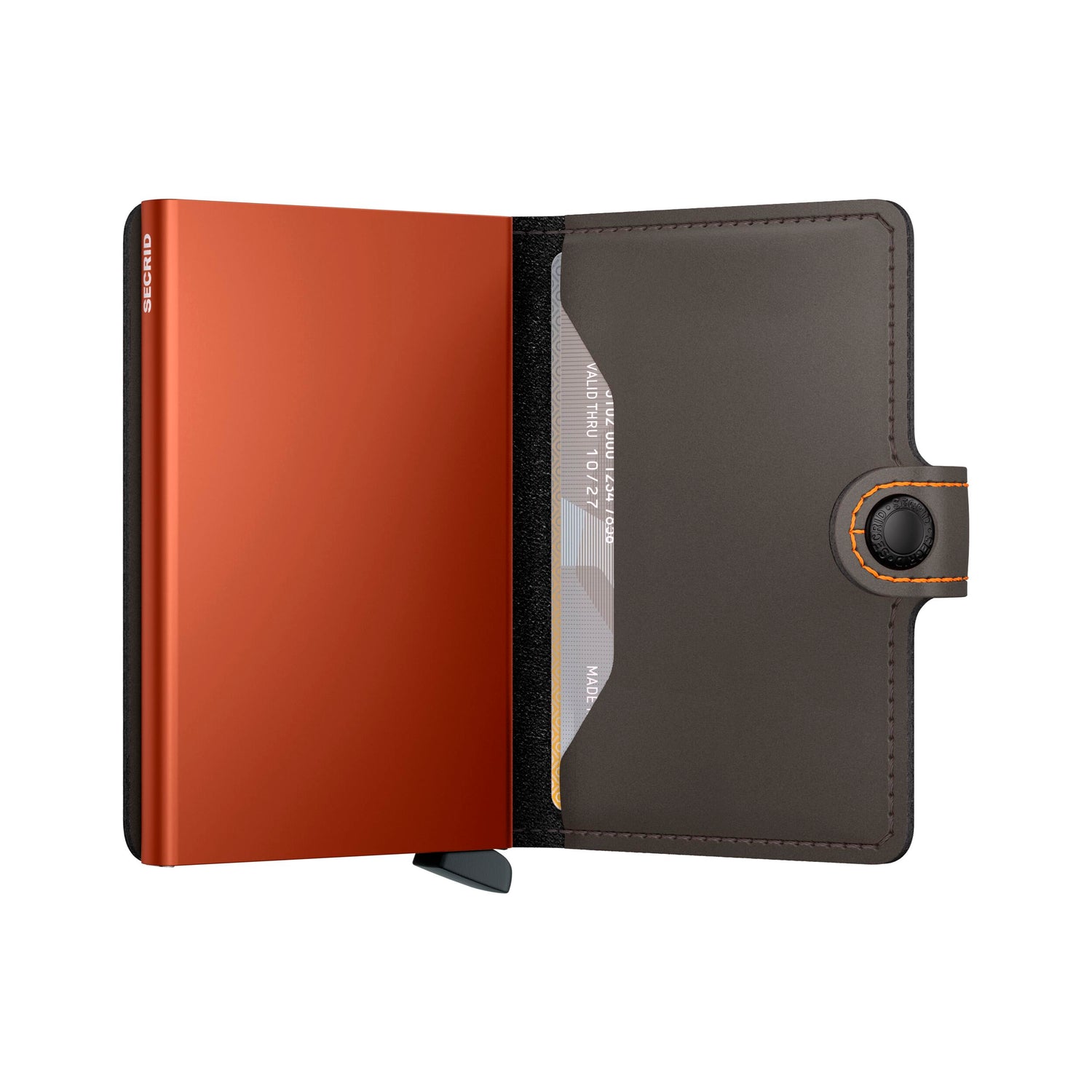 Mini wallet Matte Truffle & Orange