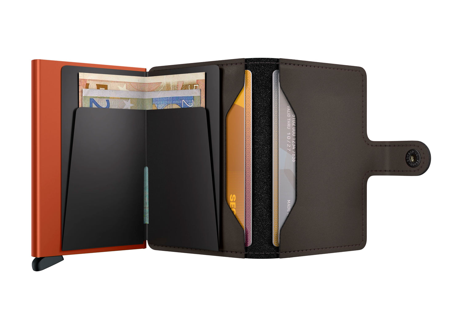 Mini wallet Matte Truffle & Orange