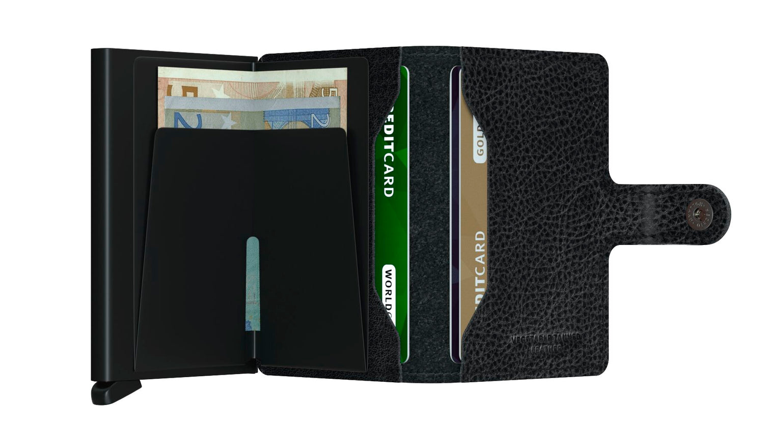 Miniwallet Vegetable Tanned Black-Black