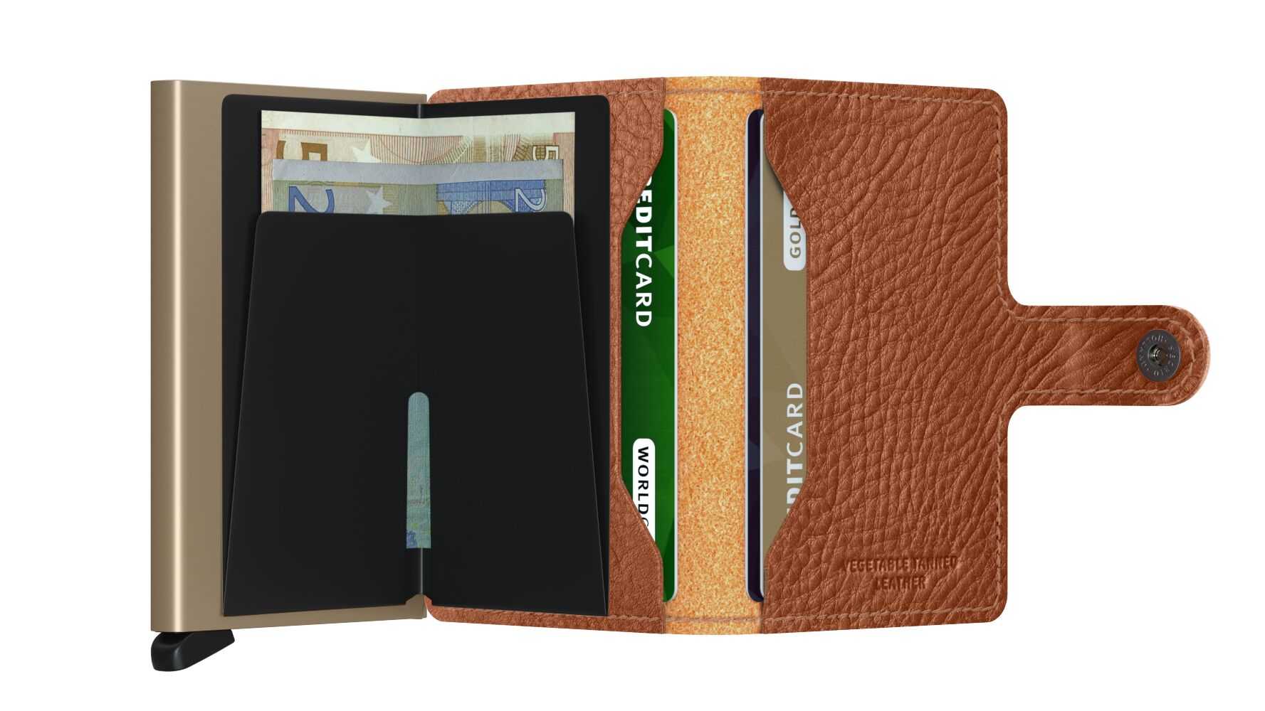 Miniwallet Pflanzlich gegerbter Caramello-Sand