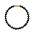 Natural Ned 6mm Round Gemstone Bracelet Matt Black/18K Gold