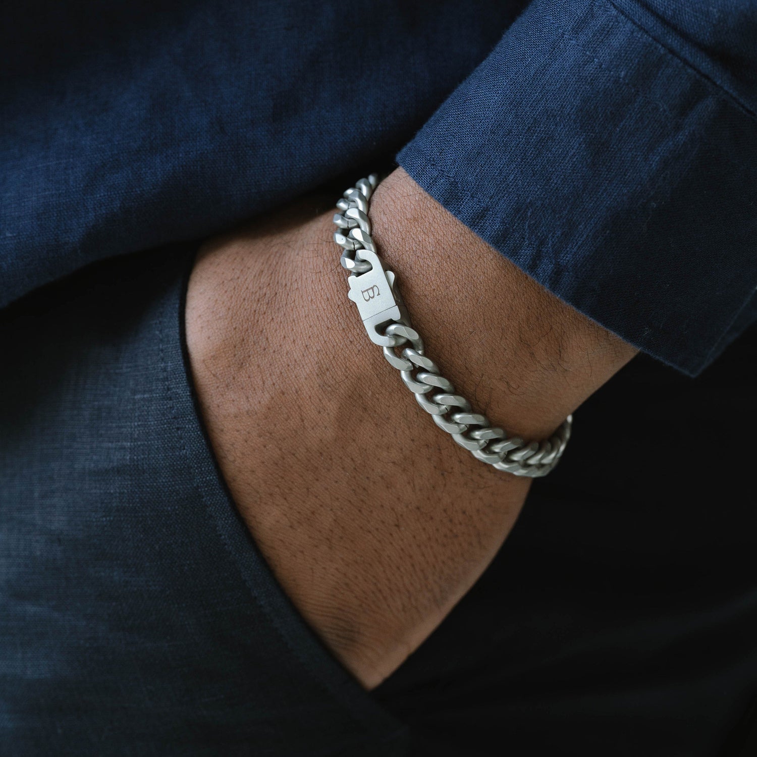 silver bracelet for men stainless steel chain bracelet steel and barnett waterproof jewelry for men