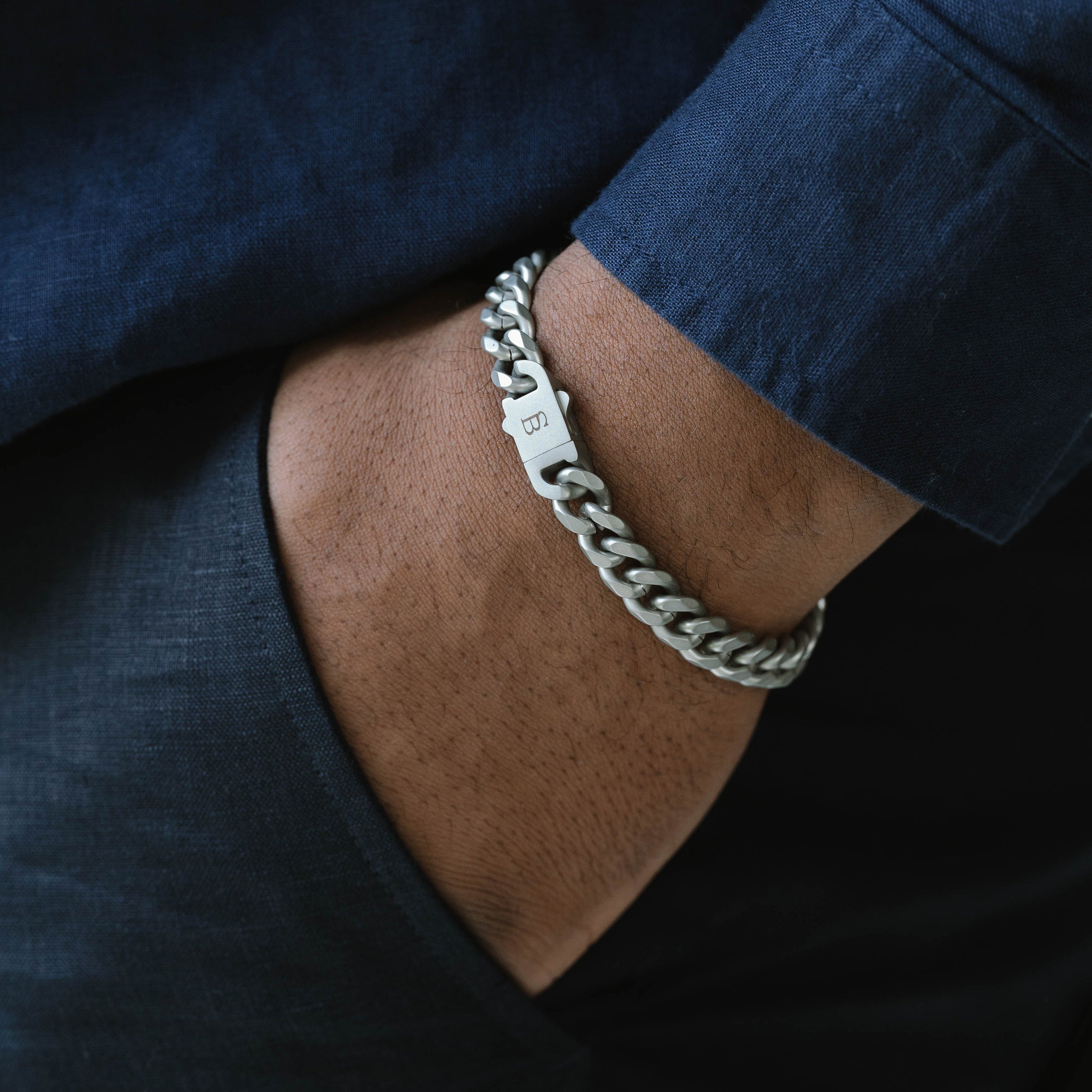 silver bracelet for men stainless steel chain bracelet steel and barnett waterproof jewelry for men
