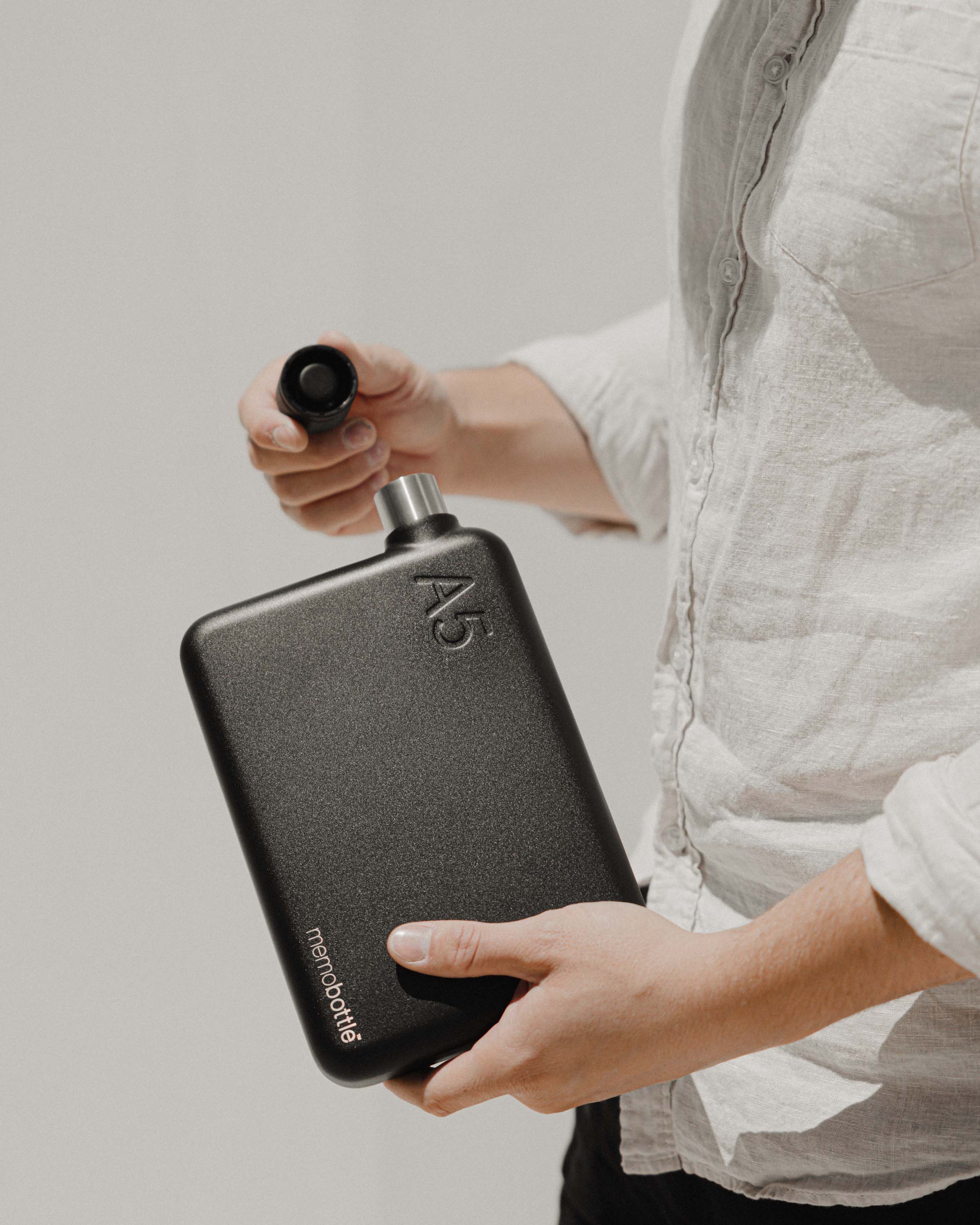 A5 Stainless Steel memobottle BLACK