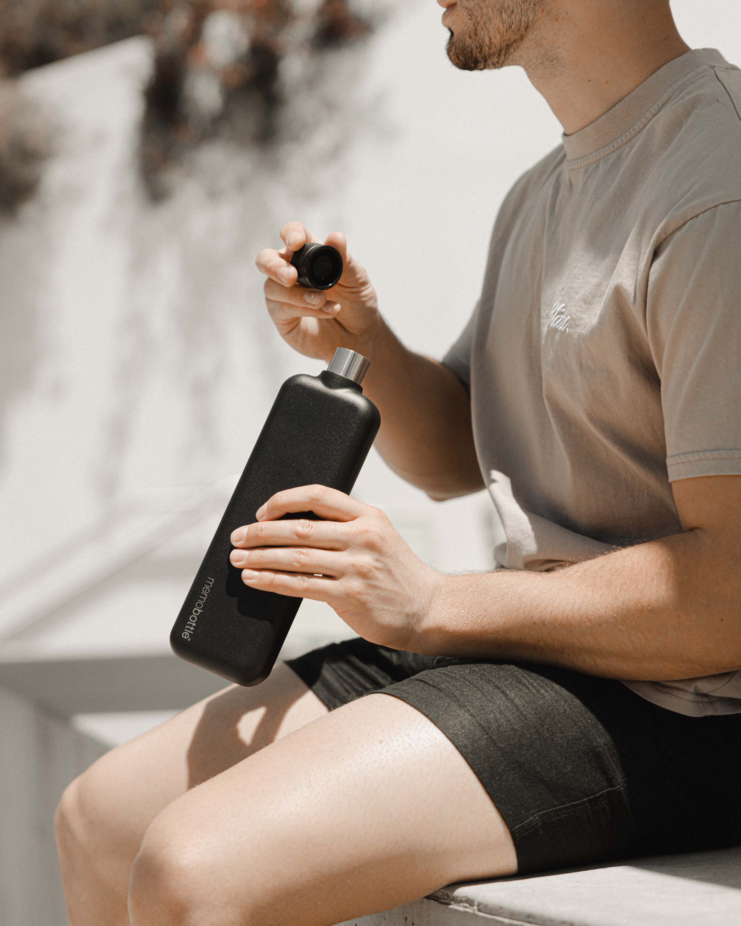 SLIM Stainless Steel memobottle BLACK