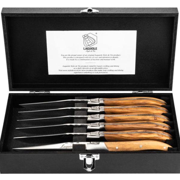 Luxury Line Steakmessen Olijfhout