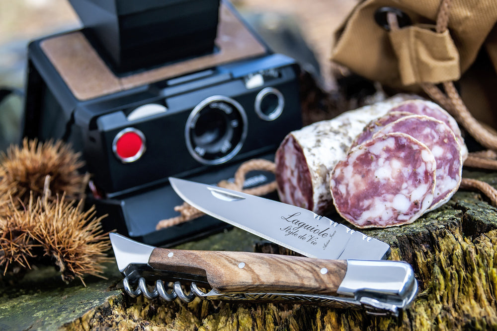 Luxury Line Zakmes met Kurkentrekker Olijfhout