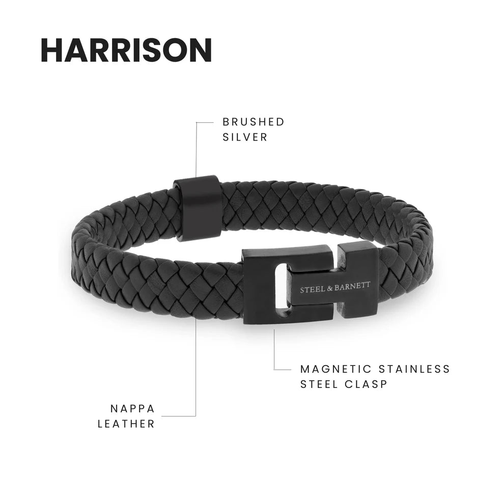 Leather Bracelet Harrison Black Edition