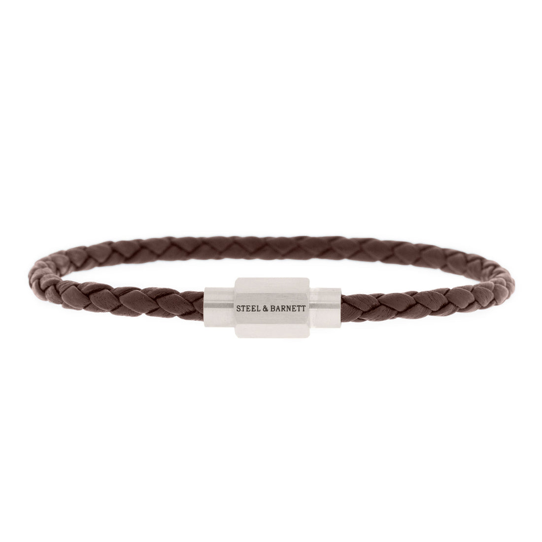 thin leather bracelet brown jewelry for men steel and barnett stinless steel