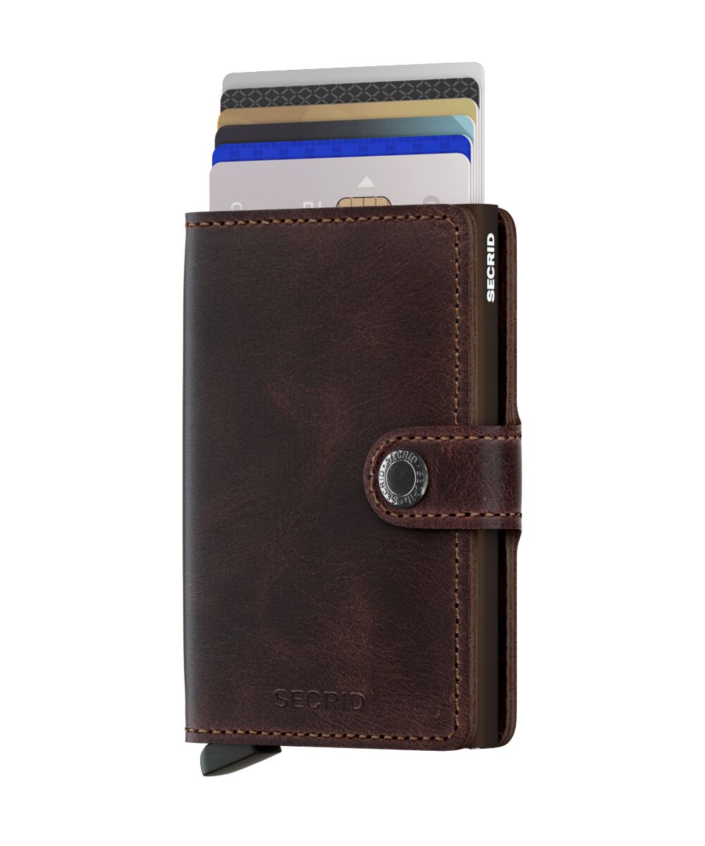 Mini wallet Vintage Cognac-Silver