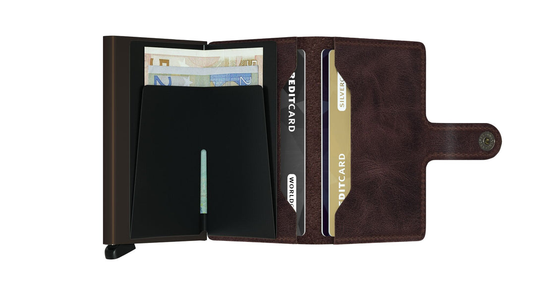Mini wallet Vintage Cognac-Silver
