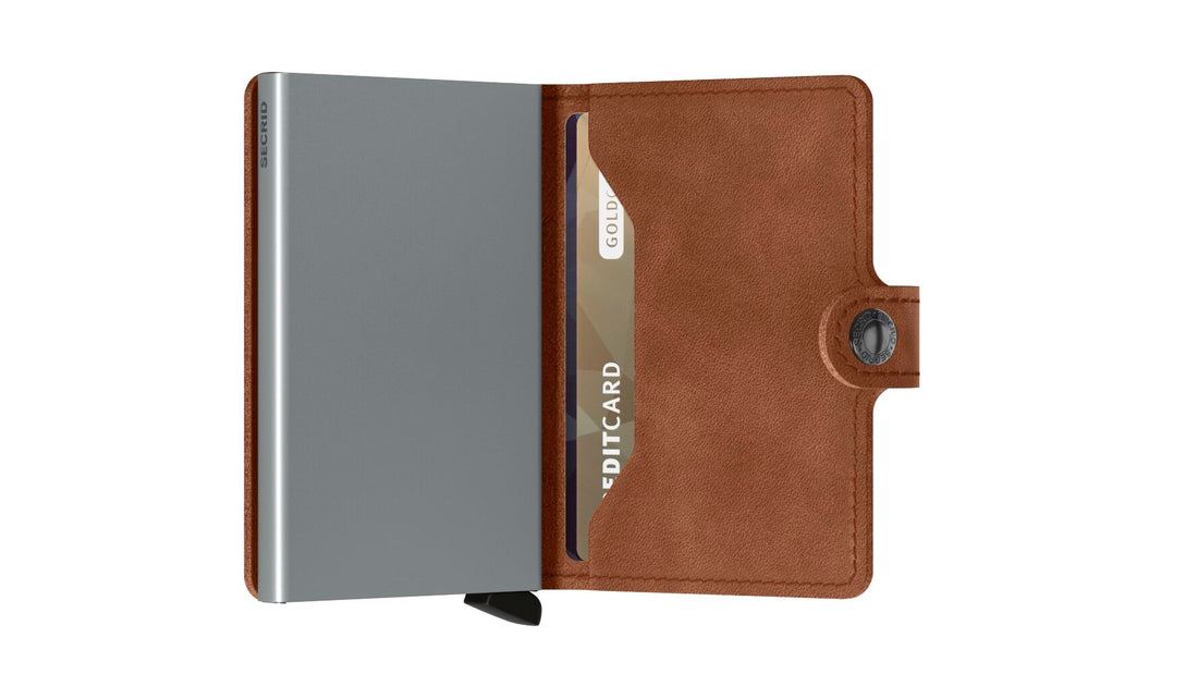 Miniwallet Vintage Cognac-Silver