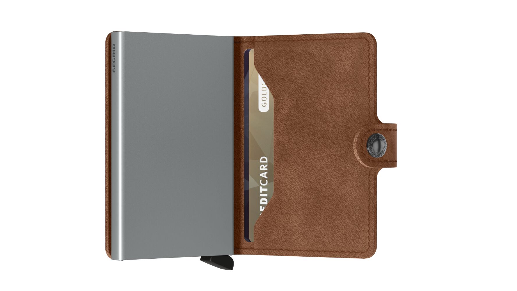 Miniwallet Vintage Cognac-Silver