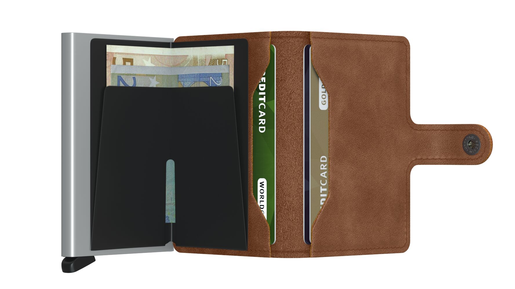 Miniwallet Vintage Cognac-Silver
