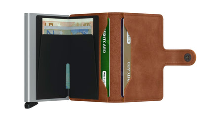 Miniwallet Vintage Cognac-Silver